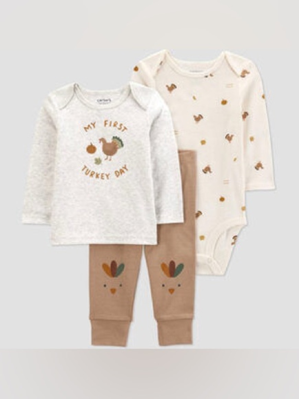 116K NWT Carter’s “My First Turkey Day” 3 Piece Outfit - Size: 6 Months